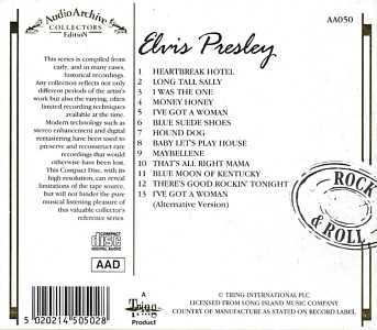 13 Reflective Recordings (Tring AA050) - Elvis Presley Various CDs