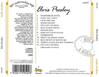 13 Reflective Recordings (Tring AA050 Phillipines) - Elvis Presley Various CDs