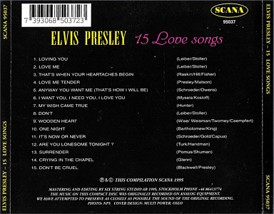 15 Love Songs (Scana) - Elvis Presley Various CDs