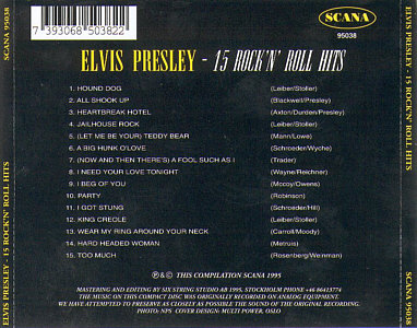 15 Rock 'N' Roll Hits - Elvis Presley Various CDs