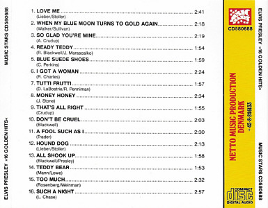 16 Golden Hits (Music Stars 1989) - Elvis Presley Various CDs