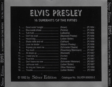 16 Superhits Of The Fifties (Silver Edition Silver 009205-2 1992) - Elvis Presley Various CDs