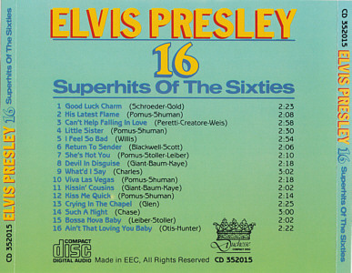 16 Superhits Of The Sixties (1988) - Elvis Presley Various CDs