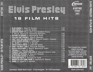 18 Film Hits - Elvis Presley Various CDs