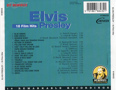 18 Film Hits - Companion Companion / Monada 6188432  -  Elvis Presley Various CDs