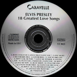 18 Greatest Love Songs (Caravelle ST 9025) - Elvis Presley Various CDs