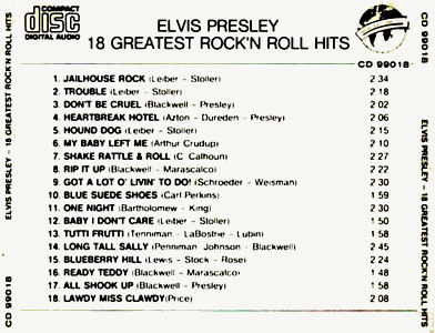 18 Greatest Rock 'n Roll Hits - Elvis Presley Various CDs