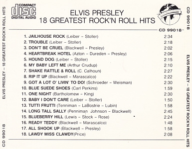 18 Greatest Rock 'n Roll Hits - Elvis Presley Various CDs