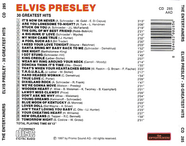Elvis Presley Various CDs 30 Greatest Hits (CZ) - Elvis Presley Various CDs