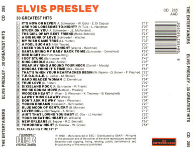 30 Greatest Hits - Elvis Presley Various CDs