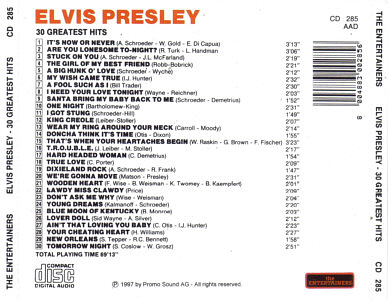 30 Greatest Hits (CZ) - Elvis Presley Various CDs