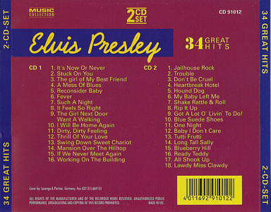 Elvis Presley Various CDs 34 Great Hits - Elvis Presley Various CDs