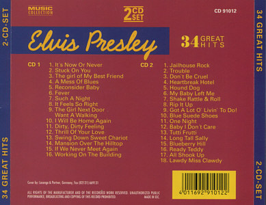 34 Great Hits - Elvis Presley Various CDs