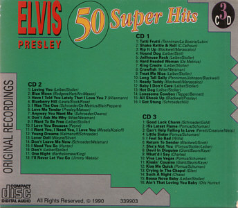 50 Super Hits - Elvis Presley Various CDs