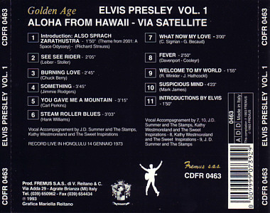Aloha From Hawaii Vol. 1 (Fremus) - Elvis Presley Various CDs