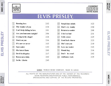 Best Collection Elvis Presley (Worlds Music Company WMC-001 - Elvis Presley Various CDs