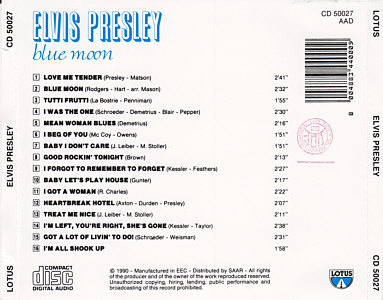 Blue Moon - Elvis Presley Various CDs