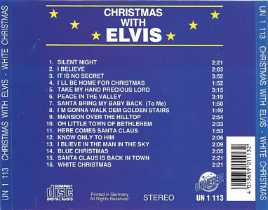 Christmas With Elvis (Universe UN 1 113) Germany 1993 - Elvis Presley Various CDs