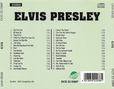 Elvis - 1993 - Universe DCD 22 019 - Elvis Presley Various CDs