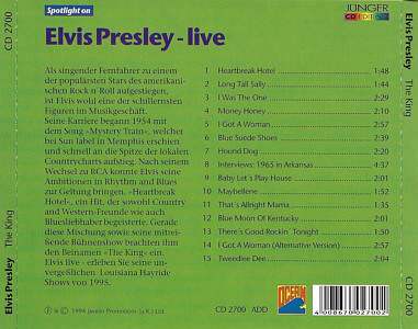 Elvis Live 1955 (Ocean CD 2700 - Jünger CD Edition) - Elvis Presley Various CDs