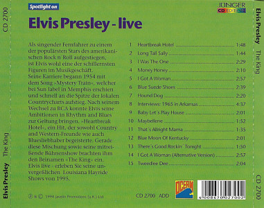 Elvis Live 1955 (Ocean CD 2700 - Jnger CD Edition) - Elvis Presley Various CDs