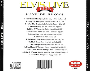 Elvis Live 1955 - Hayride Shows (AVM AVM-092) - Elvis Presley Various CDs