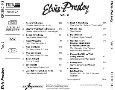 Elvis Presley Volume 1- 3 - 3 CD Box - Elvis Presley Various CDs