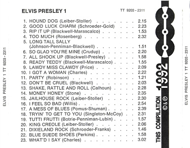Elvis Presley Various CDs Elvis Presley - TT-9203-2311 GZ Czechoslovakia 1992 - Elvis Presley Various CDs