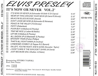 Elvis Presley Vol. 2  It's Now Or Never - Gulp 1993 - Elvis Presley Various CDs