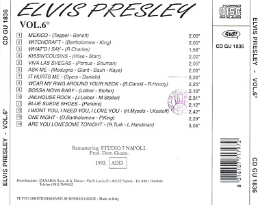 Elvis Presley Vol. 6 Mexico - Gulp 1993 - Elvis Presley Various CDs