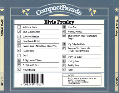 Elvis Presley Various CDs Elvis Presley Compact Parade - MCR Production 047-003 - Italy 1989 - Elvis Presley Various CDs