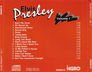 Elvis Presley Various CDs Elvis Presley Nummer 1 (Ingro) - Elvis Presley Various CDs