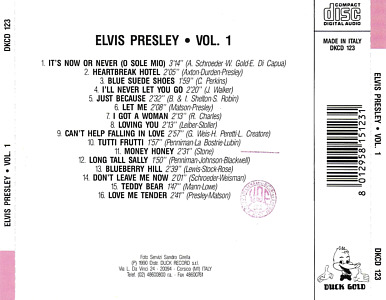 Elvis Presley Vol. 1  - Duck Records 1990 - Elvis Presley Various CDs