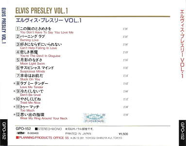 Elvis Presley Vol 1 - You Don't Have To Say You Love Me - Elvis Presley Various CDs