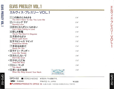 Elvis Presley Various CDs Elvis Presley Vol 1 - You Don't Have To Say You Love Me - Elvis Presley Various CDs