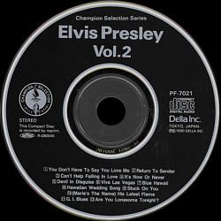 Elvis Presley Vol. 2 (Champion Selection Series Japan 1990) - Elvis Presley Various CDs