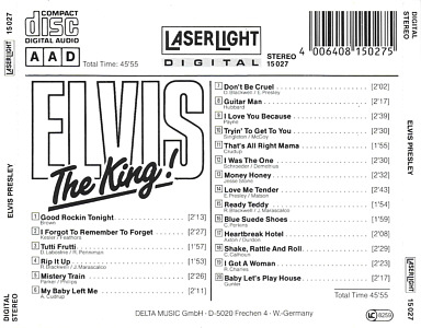 Elvis Presley Various CDs Elvis - The King! (LaserLight Digital 15 027 - Germany 1987) - Elvis Presley Various CDs