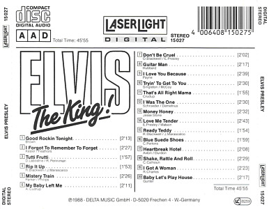 Elvis - The King! (LaserLight Digital 15 027 - Germany 1988) - Elvis Presley Various CDs