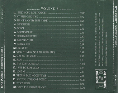 Elvis Presley Collection Volume 3 - GZ  TT-9205-2311 Czechoslovakia 1992 - Elvis Presley Various CDs