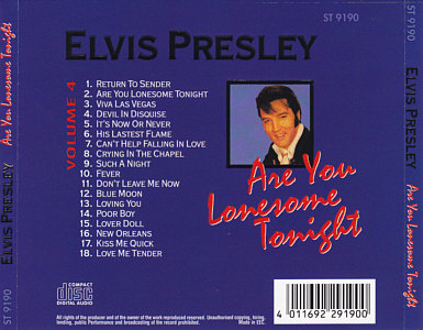Are You Lonesome Tonight (Starlife) - Elvis Presley Various CDs