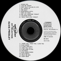Greatest Hits Selection (Digital Recording Inc. SIS-1013) - Elvis Presley Various CDs