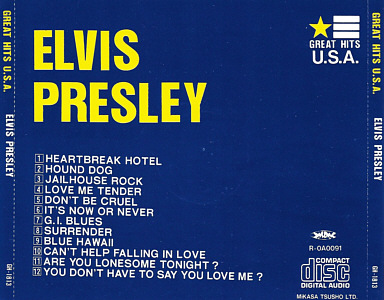 Great Hits U.S.A. (Mikasa  GH-1813) - Elvis Presley Various CDs