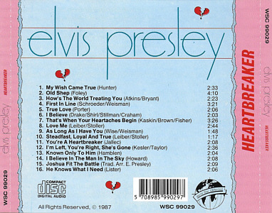 Heartbreaker (WorldStarCollection WSC 99029 / CD 99029 ) - Elvis Presley Various CDs