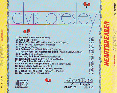 Heartbreaker (GrandPrix)l - Elvis Presley Various CDs