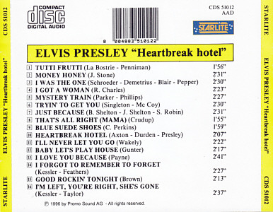 Heartbreak Hotel Starlite 1996 - Elvis Presley Various CDs