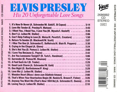 His 20 Unforgettable Love Songs - Elvis Presley Various CDs