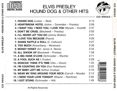 Hound Dog & Other Hits (World Star Collection) - France 1991- Elvis Presley Various CDs