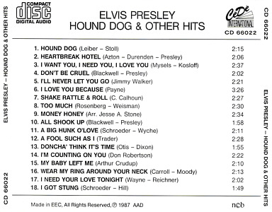 Hound Dog & Other Hits - Elvis Presley Various CDs