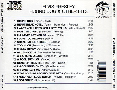 Hound Dog & Other Hits - Elvis Presley Various CDs