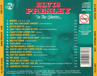 Elvis Presley Various CDs In The Ghetto (More Record Italy 1994) - Elvis Presley Various CDs